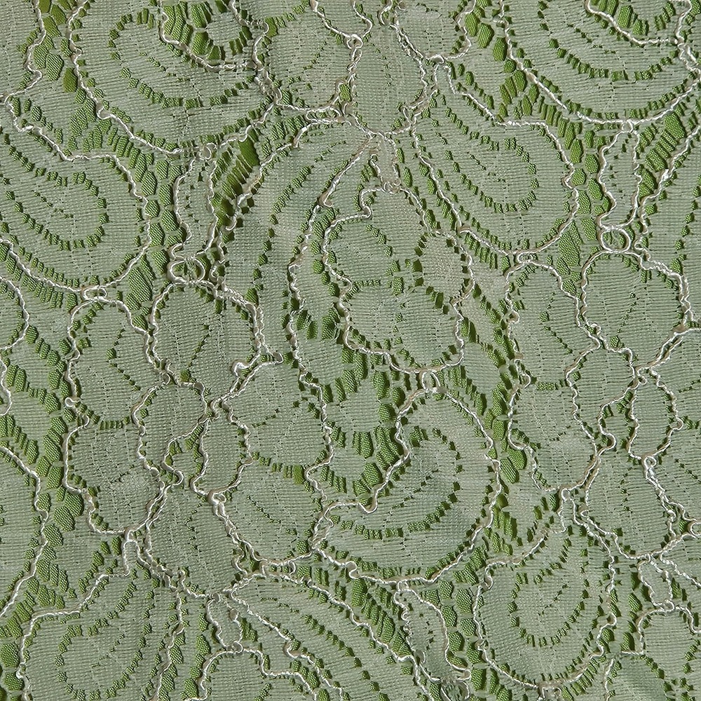 Watters & Watters Strapless Lace Dress Green‎ Lined White Overlay Size 12 Formal - Picture 2 of 9